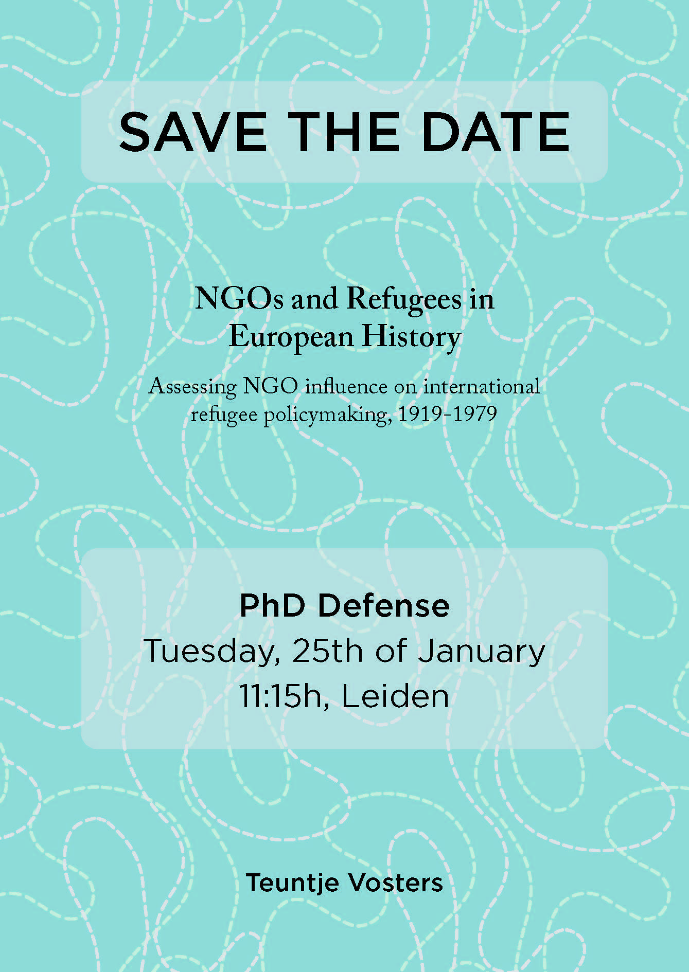 PhD Defence Teuntje Vosters (Leiden University)