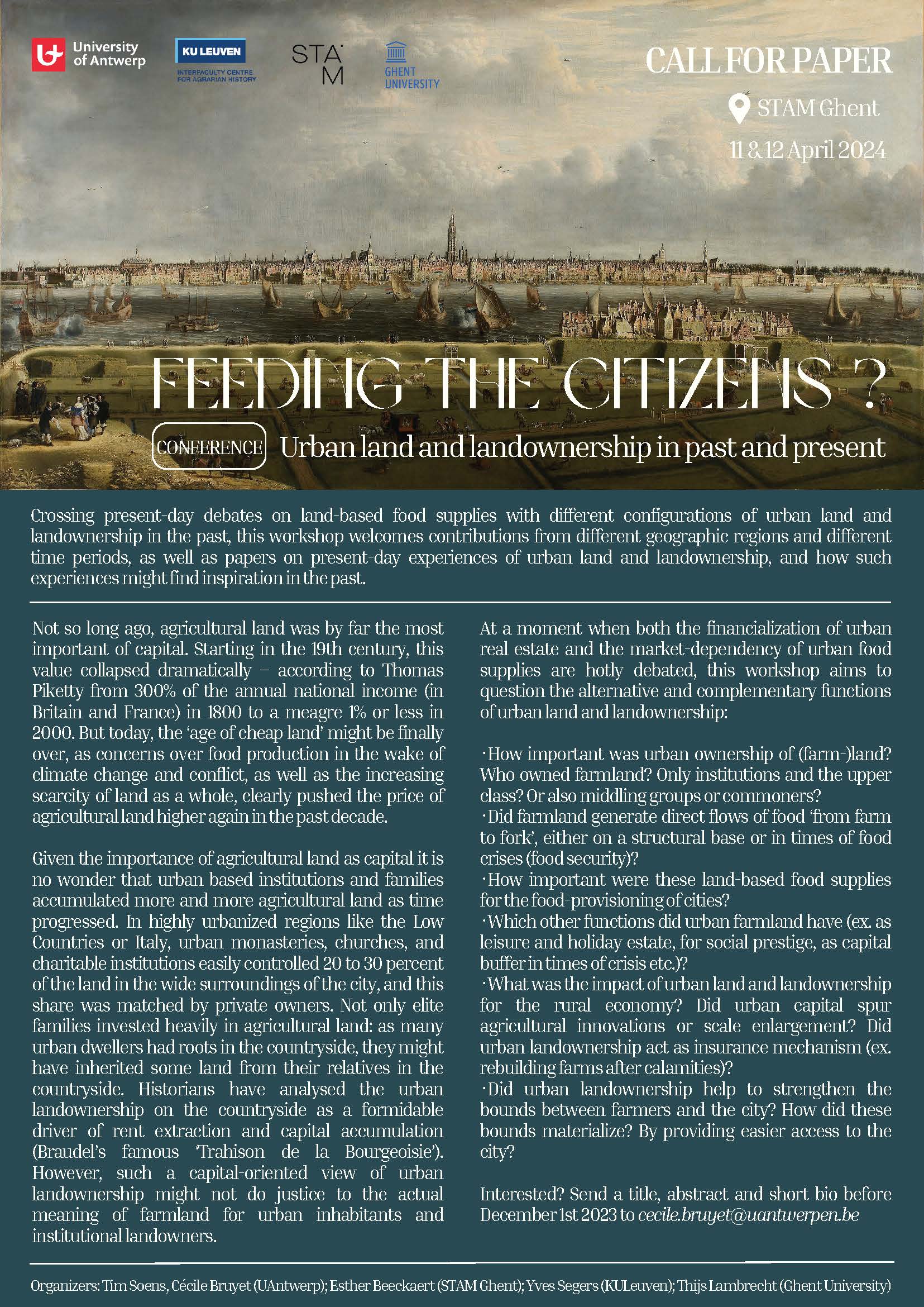 Conference ‘Feeding the citizens? Urban land and landownership in past and present’