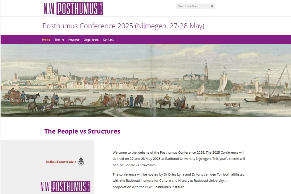 Posthumus Conference 2025 – REGISTRATION NOW OPEN – keynote lecture by Professor Tamara Herzog (Harvard University)